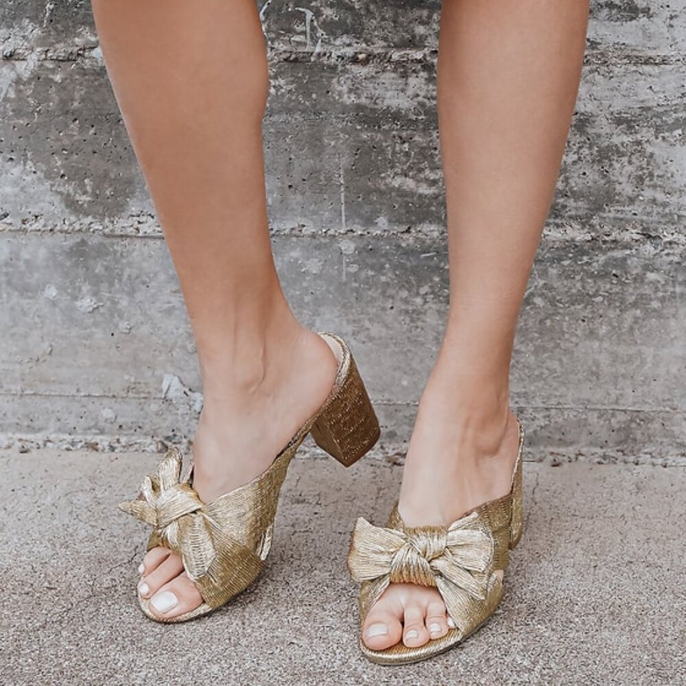 NWT Lulu's Dorothea Gold Knotted High Heel Sandals Size 8.5